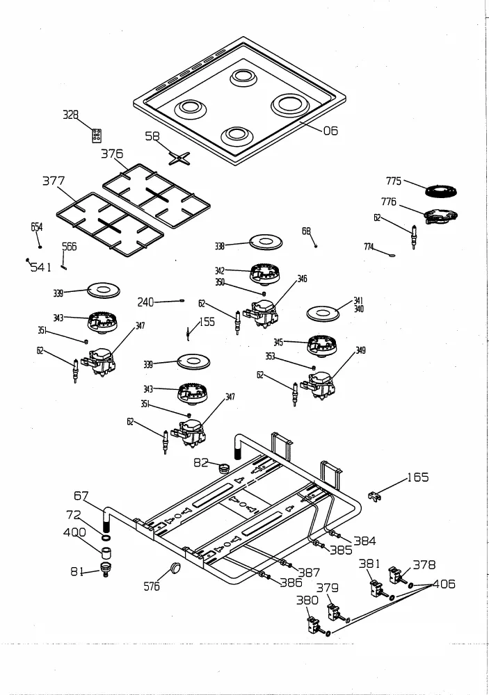 Vue éclatée BEKO CG61113GS 7728187641