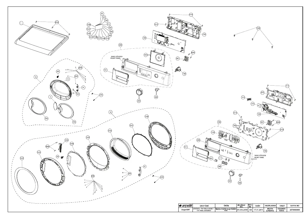 Vue éclatée BEKO DCU9331GXS 7187781800