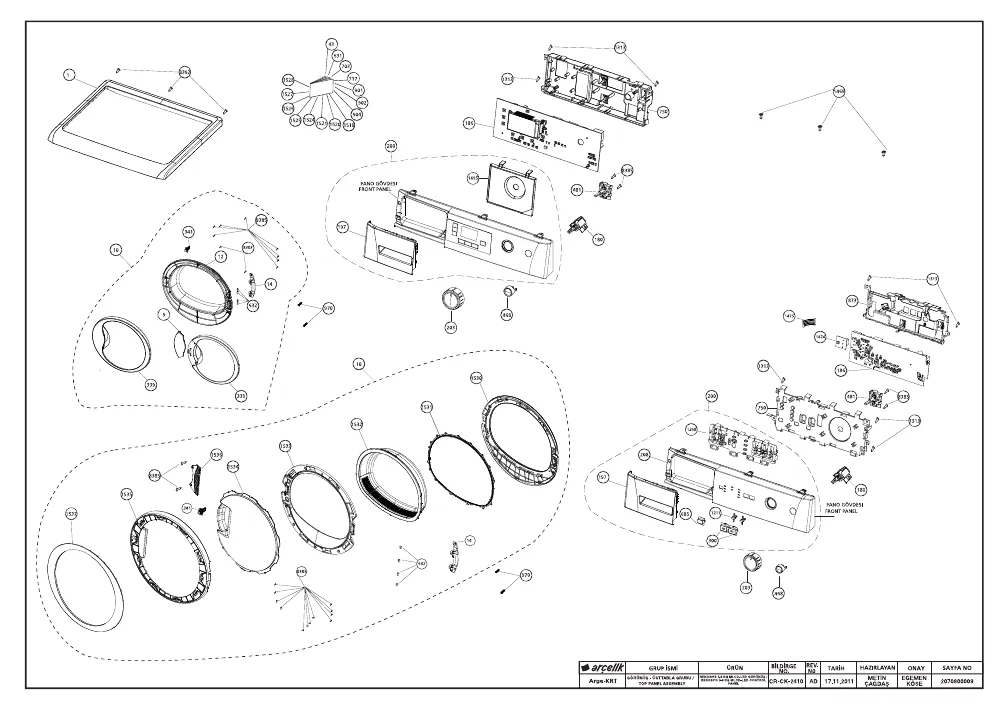Vue éclatée BEKO DCU9331GX 7187842200