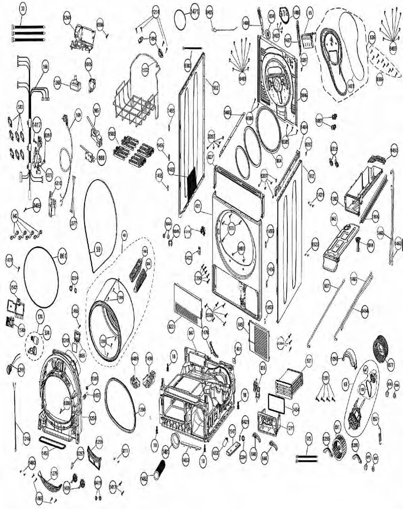 Vue éclatée BEKO DCU7330 7185531400 BLEU