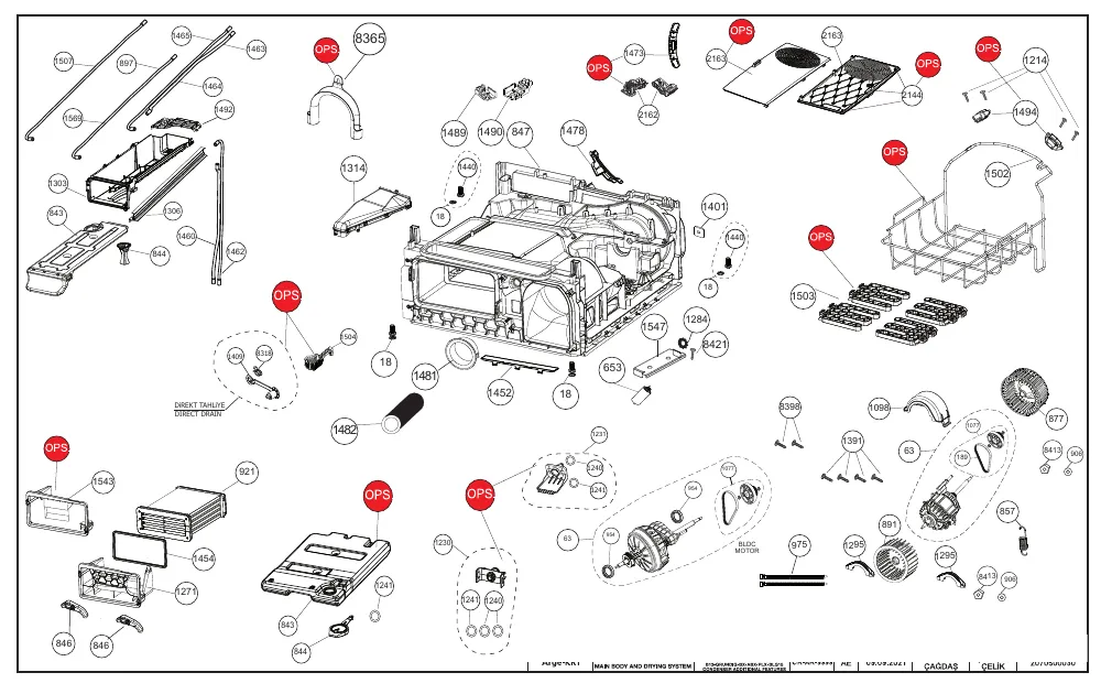 Vue éclatée BEKO DCY724B 7185531660
