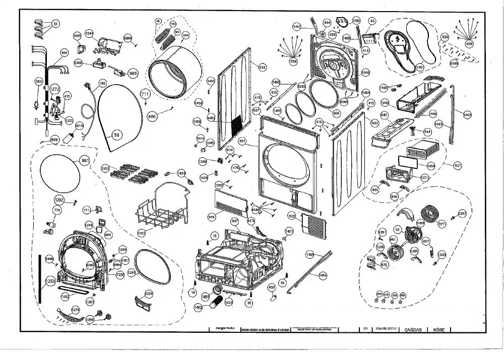 Vue éclatée BEKO DCU8230X 7189081400
