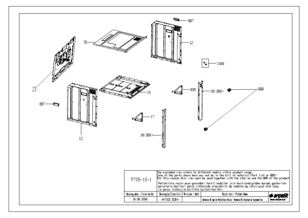 Vue éclatée BEKO BIE24S 7757787617