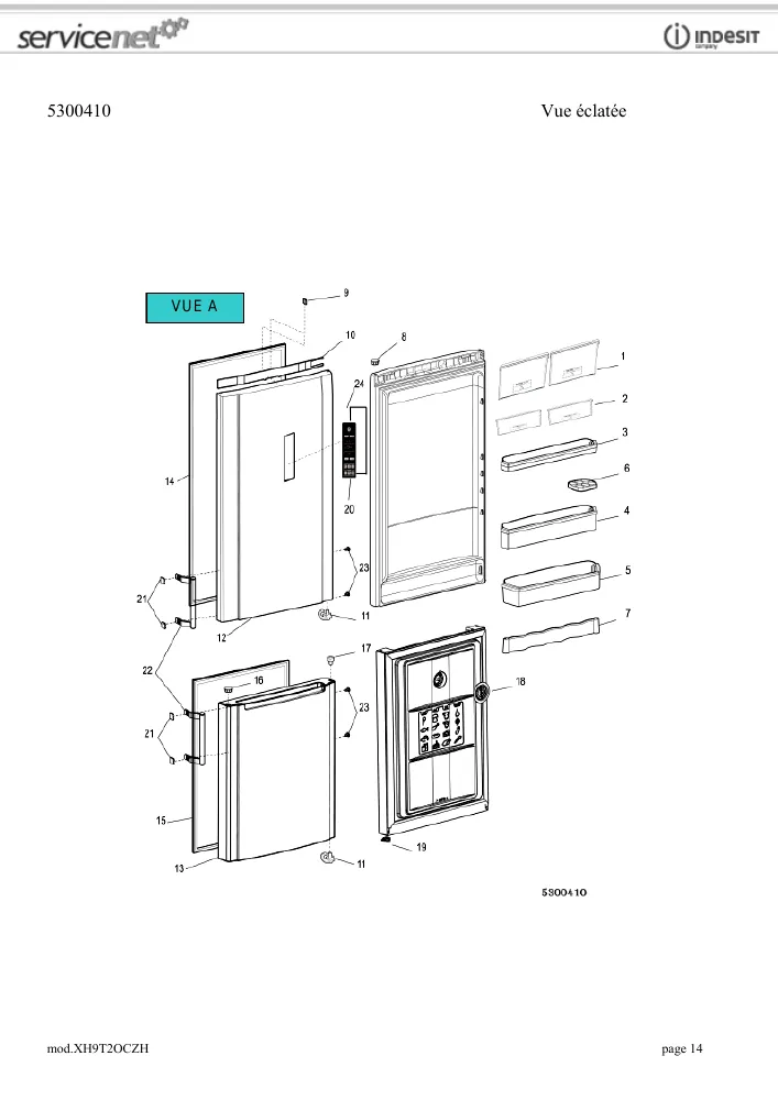 Vue éclatée HOTPOINT-ARISTON XH9T2OCZH 93124