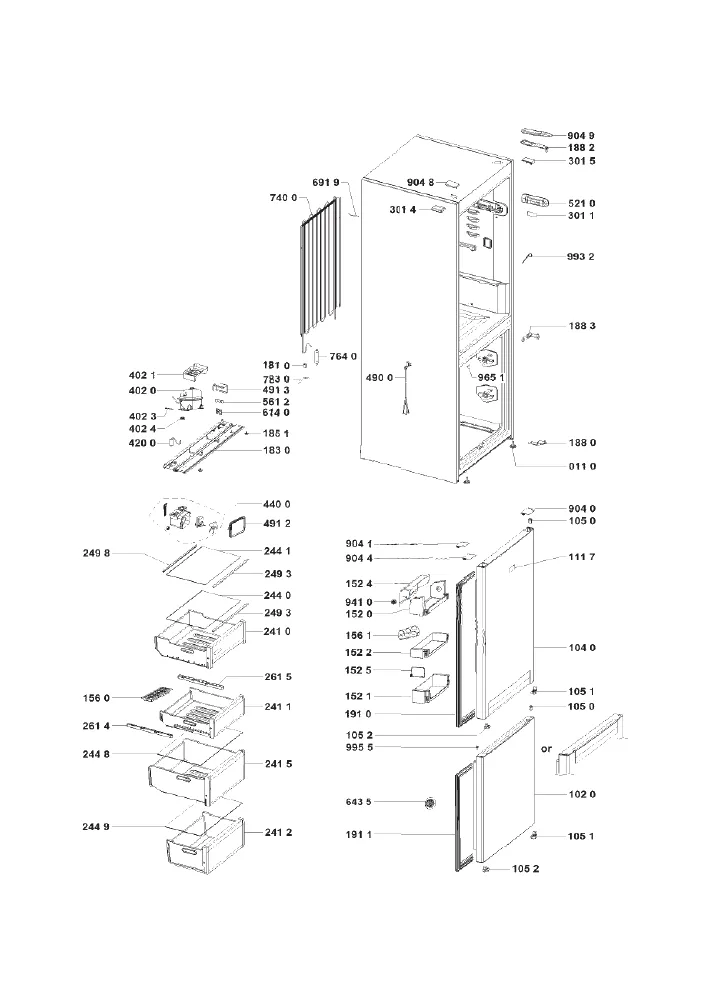 Vue éclatée HOTPOINT-ARISTON H8A1EWUK.1 55994