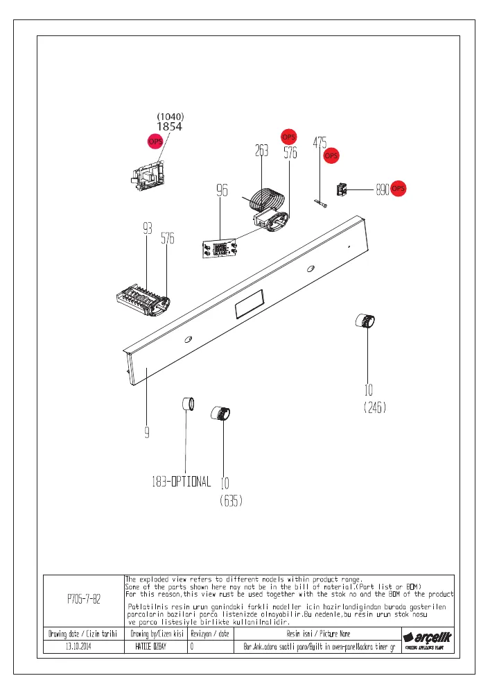 Vue éclatée BEKO BIM18300DXC 7757887712