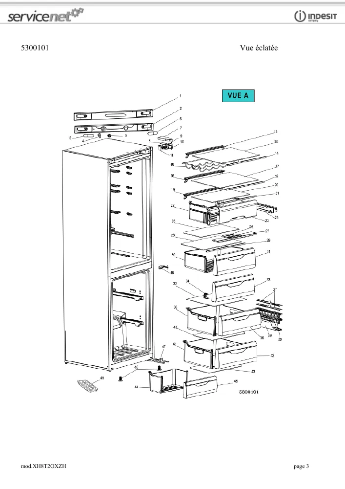 Vue éclatée HOTPOINT-ARISTON XH8T2OXZH 89418