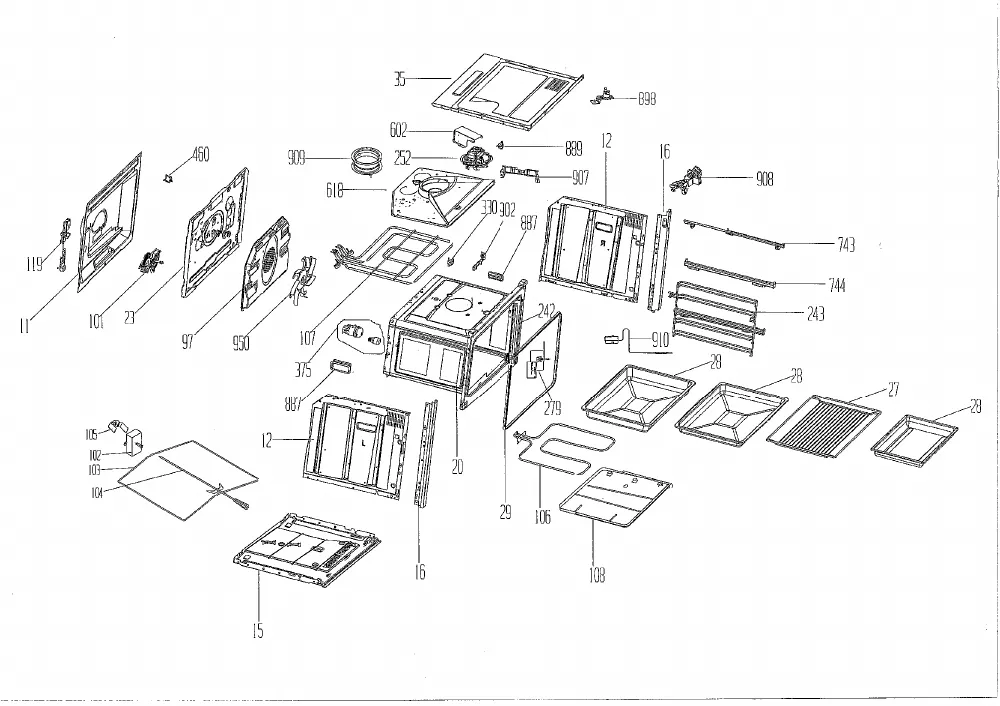 Vue éclatée BEKO OCM23500X 7758787655