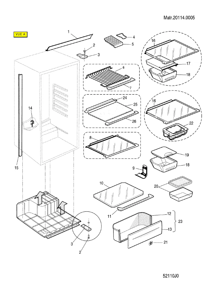 Vue éclatée HOTPOINT-ARISTON BO2310 27019