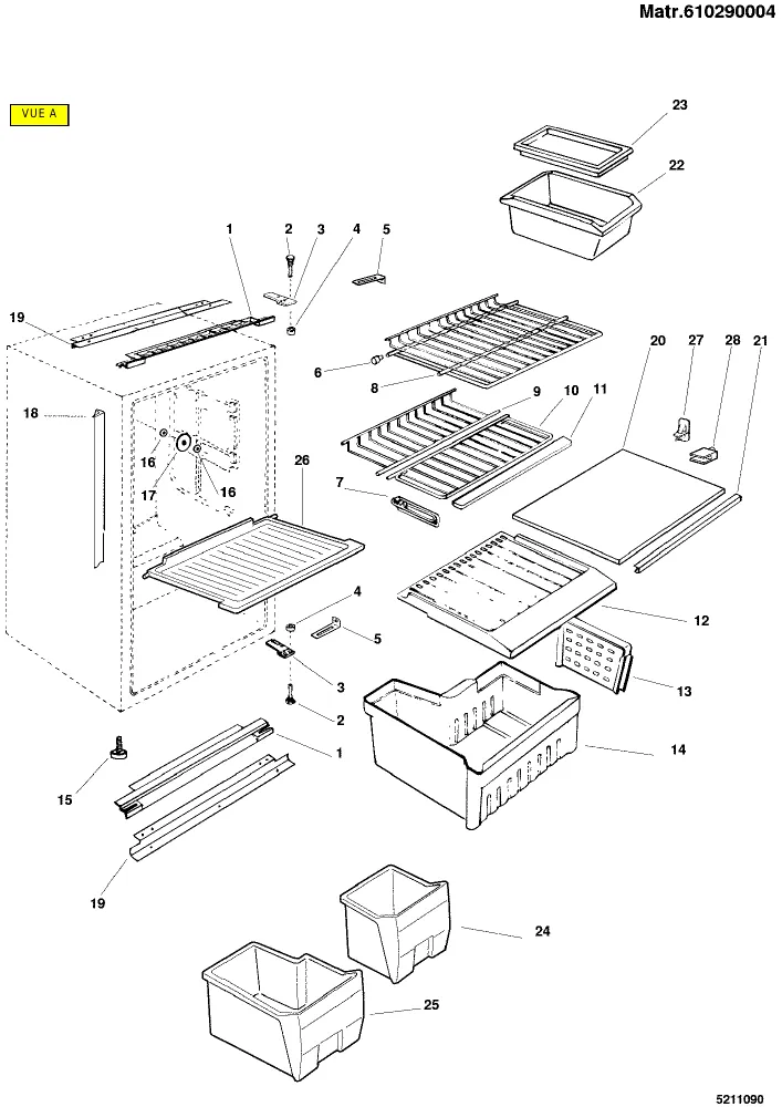 Vue éclatée HOTPOINT-ARISTON KMG225F 01405