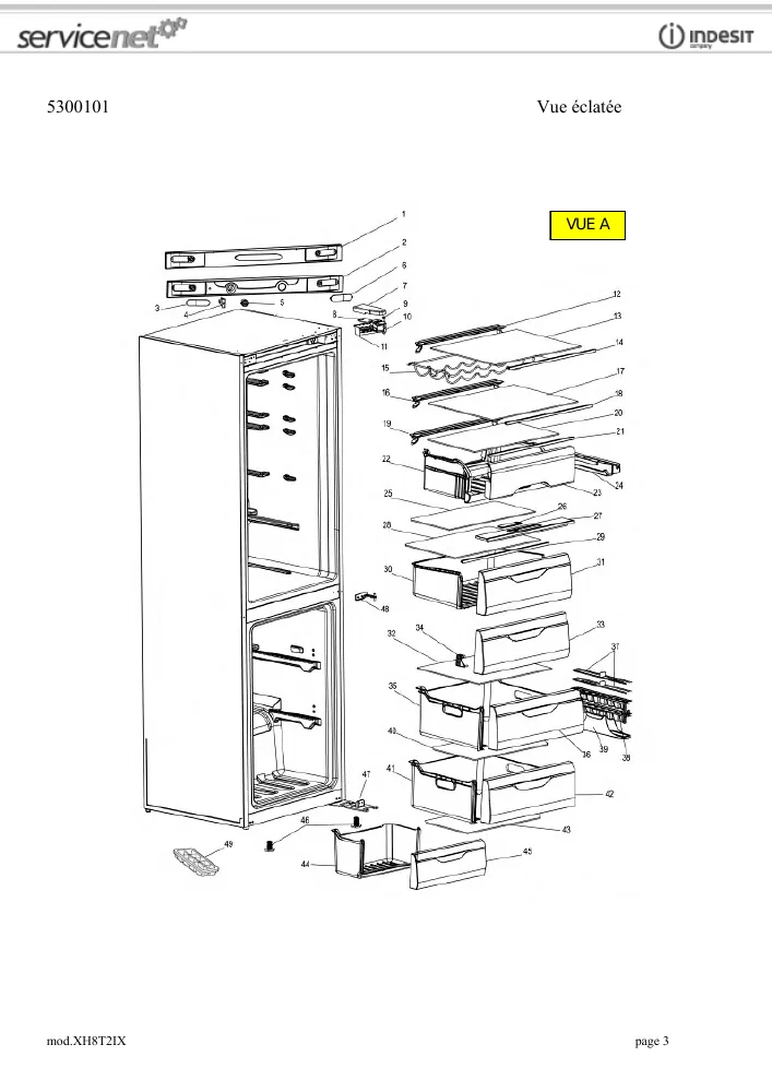 Vue éclatée HOTPOINT-ARISTON XH8T2IX 93317