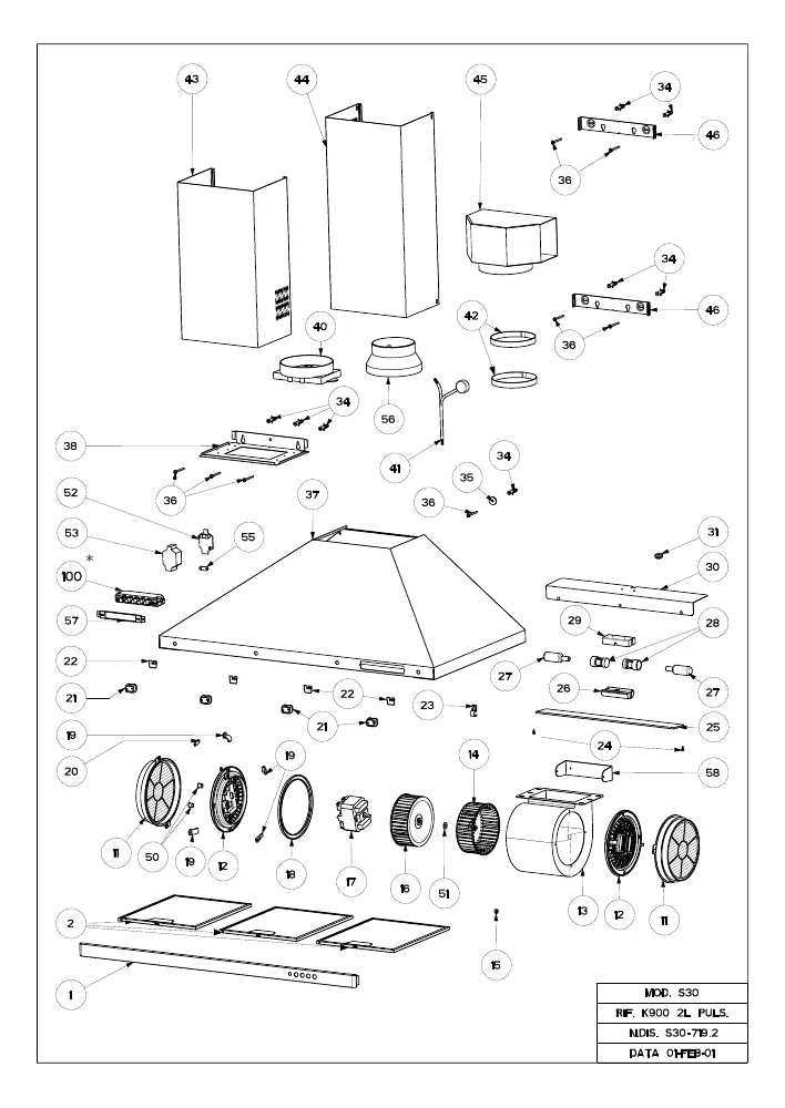 Vue éclatée FABER APARTPBXA90 - APART PBX A90 6019417