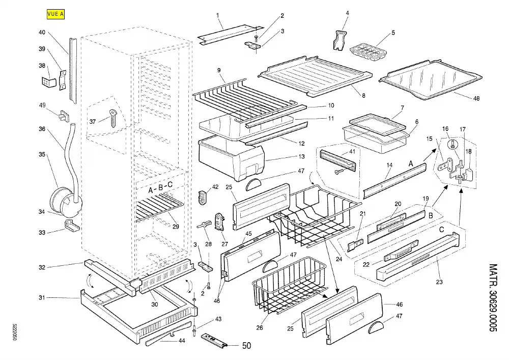 Vue éclatée HOTPOINT-ARISTON OK-RF3100VL 16613