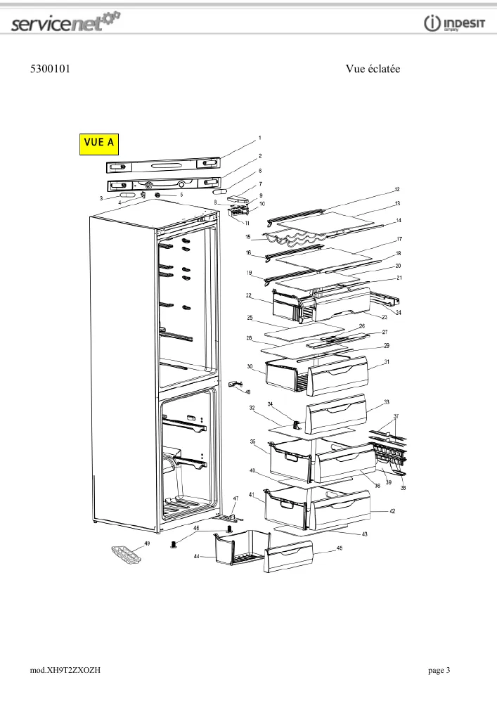 Vue éclatée HOTPOINT-ARISTON XH9T2ZXOZH 89410