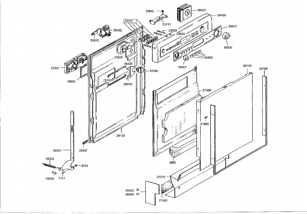 Vue éclatée RECTILIGNE R9612BA
