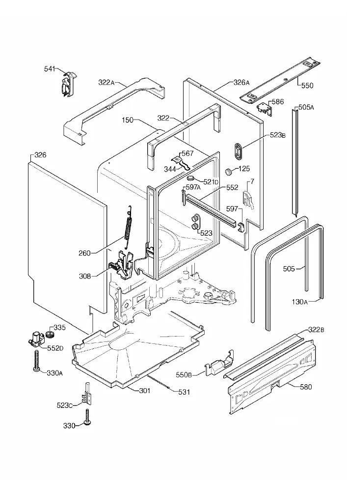 Vue éclatée AEG F88090VI 91193860200
