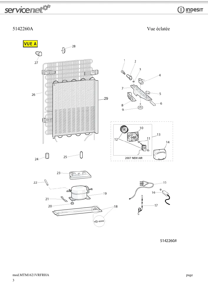 Vue éclatée HOTPOINT-ARISTON MTM1621VRFRHA 53535