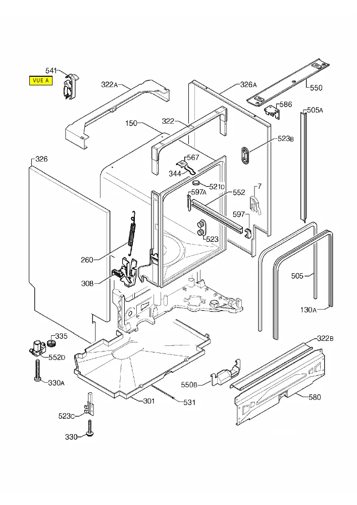 Vue éclatée AEG F88090IM 91192860502