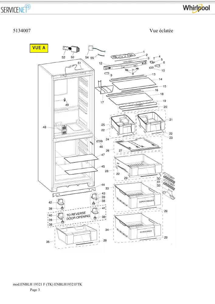 Vue éclatée HOTPOINT-ARISTON ENBLH19321FTK 079926