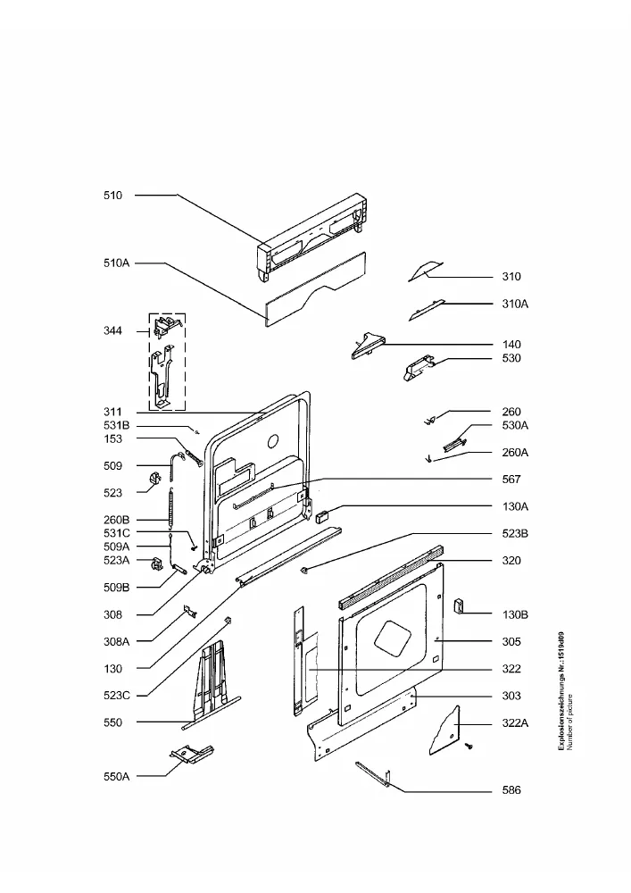 Vue éclatée AEG F3220ID 91123411700