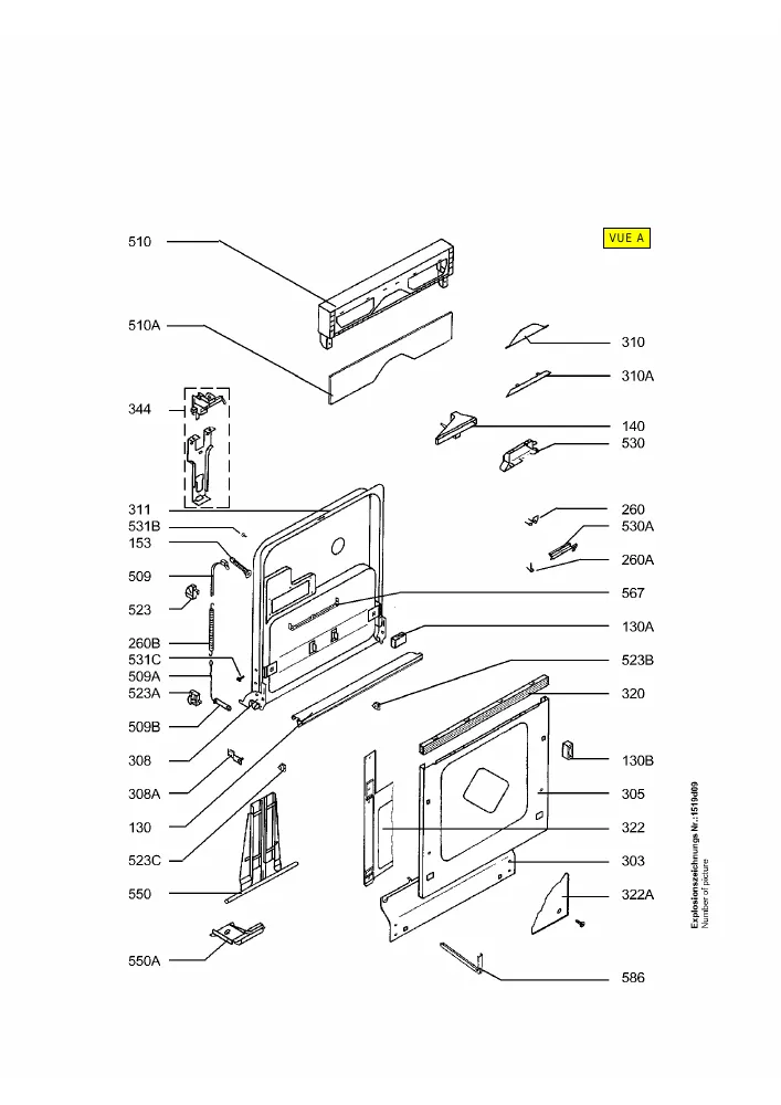 Vue éclatée AEG F4230IW 91123411501