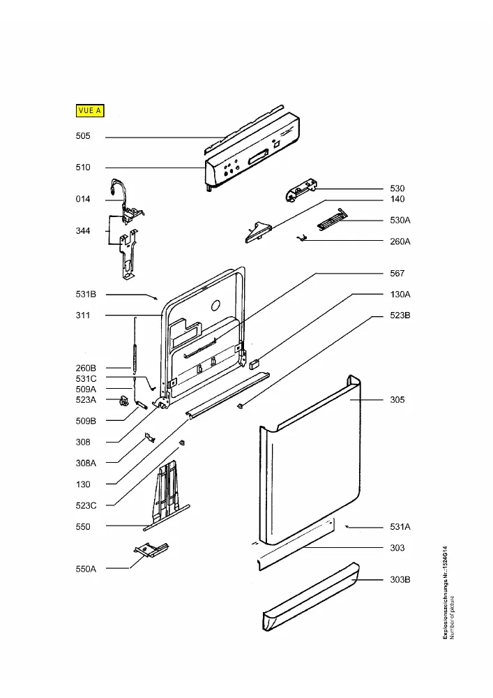 Vue éclatée AEG FAV50700W 91123237501