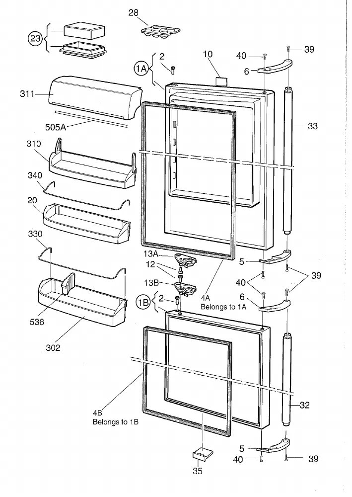 Vue éclatée AEG S70355KG 92411174300