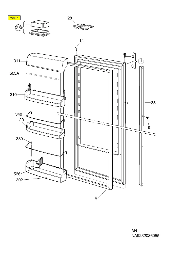 Vue éclatée AEG S72358KA 92771776100