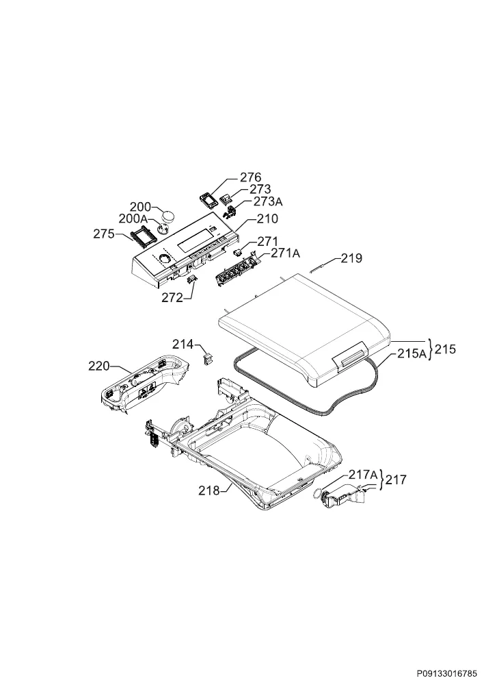 Vue éclatée AEG L88561TL 91310381002