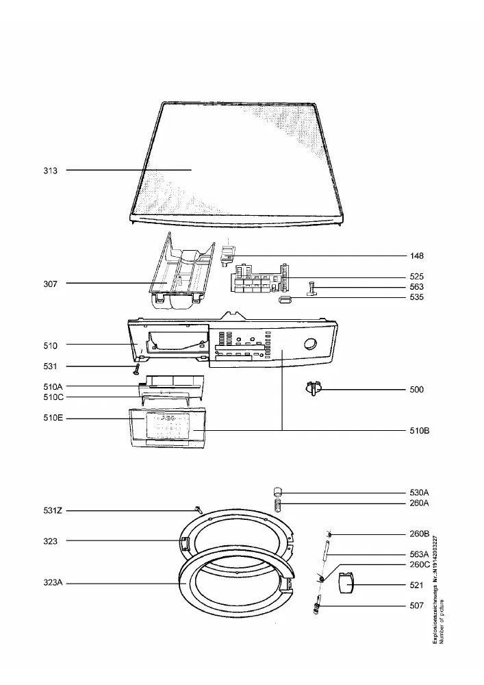Vue éclatée AEG L72800 91400310100