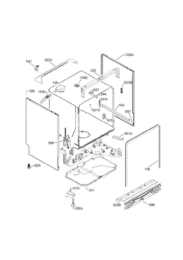 Vue éclatée AEG F77010WOP 91141404601