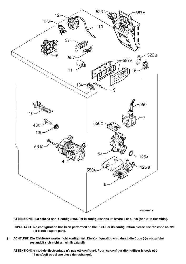Vue éclatée AEG L12500VI 91451011300