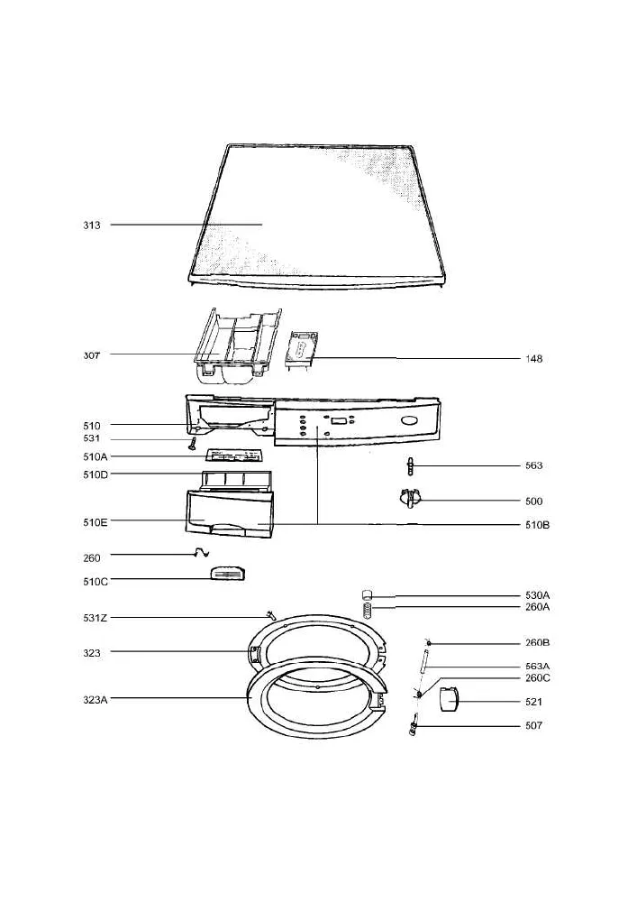 Vue éclatée AEG LAV70530-W LAV70530.W LAV70530W