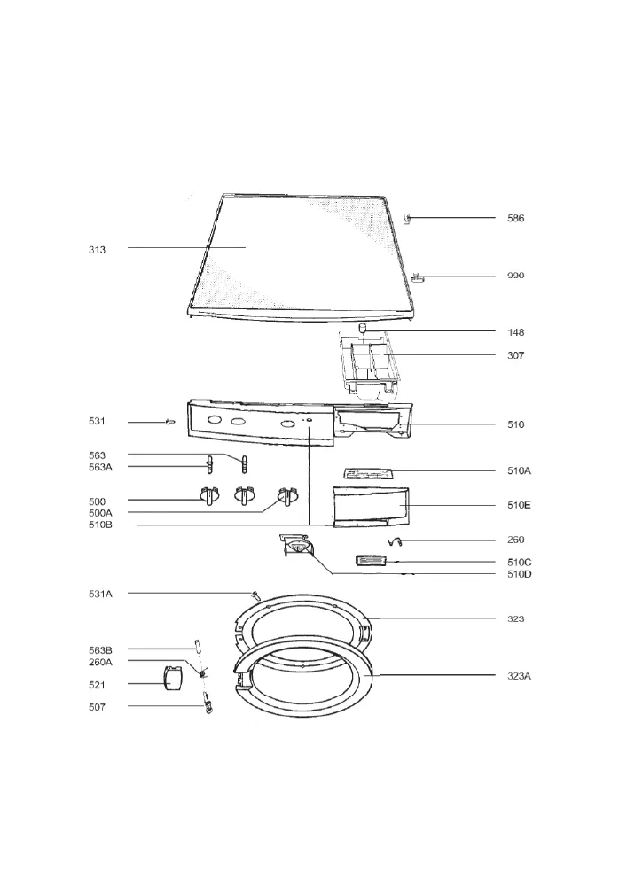 Vue éclatée AEG LAVAMAT 60309W 91400117501