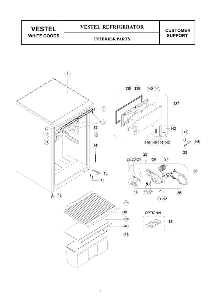 Vue éclatée JPC JPF110AV