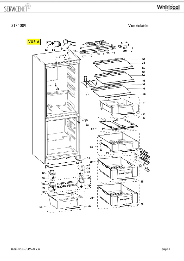 Vue éclatée HOTPOINT-ARISTON ENBLH19221VW 81827629087