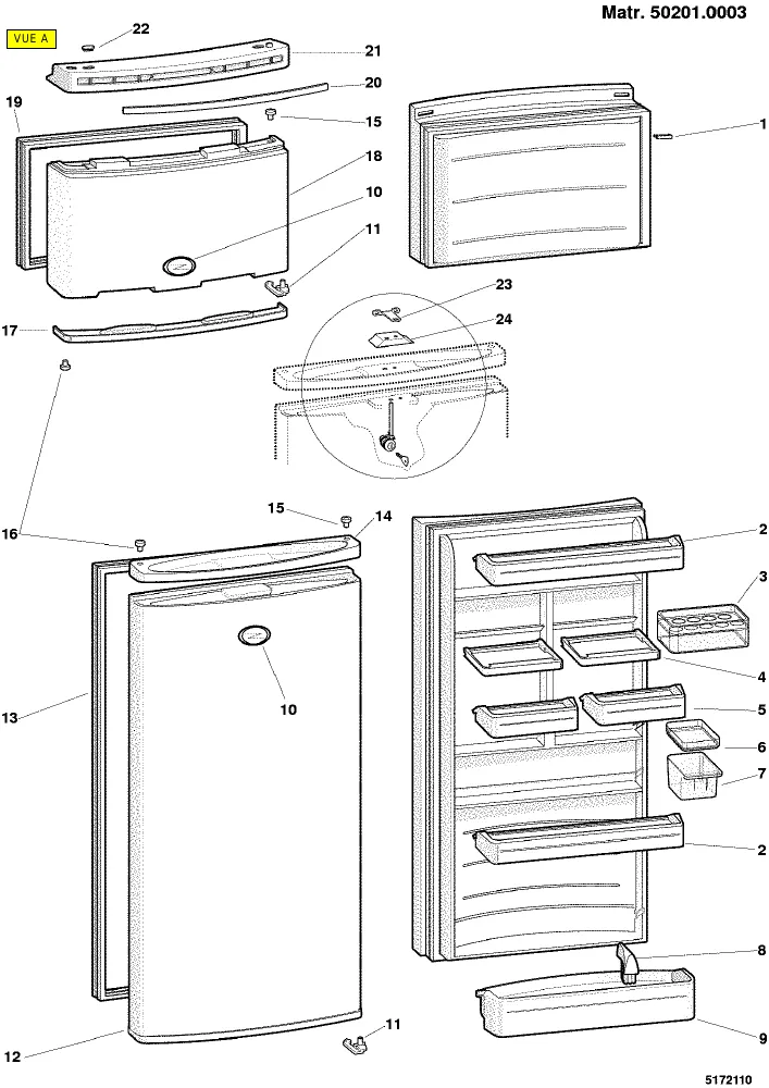 Vue éclatée HOTPOINT-ARISTON EDFV291XEU 16850
