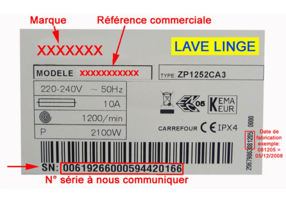 Vue éclatée UNIC LINE UWM1207A+