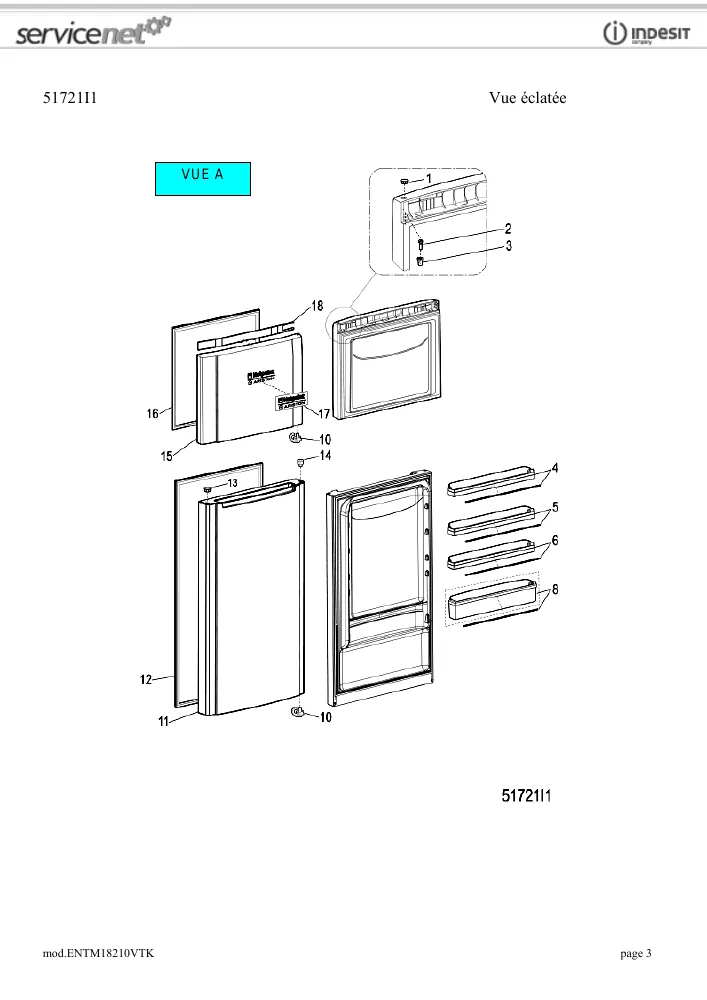 Vue éclatée HOTPOINT-ARISTON ENTM18210VTK 78028