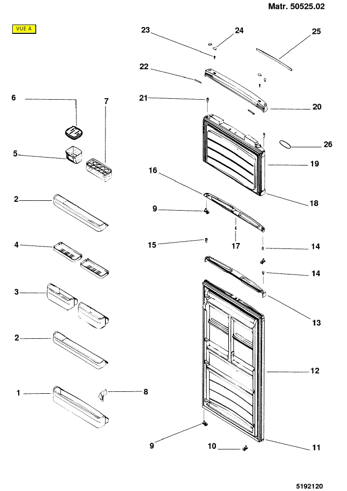Vue éclatée HOTPOINT-ARISTON EDF450XEU 14124