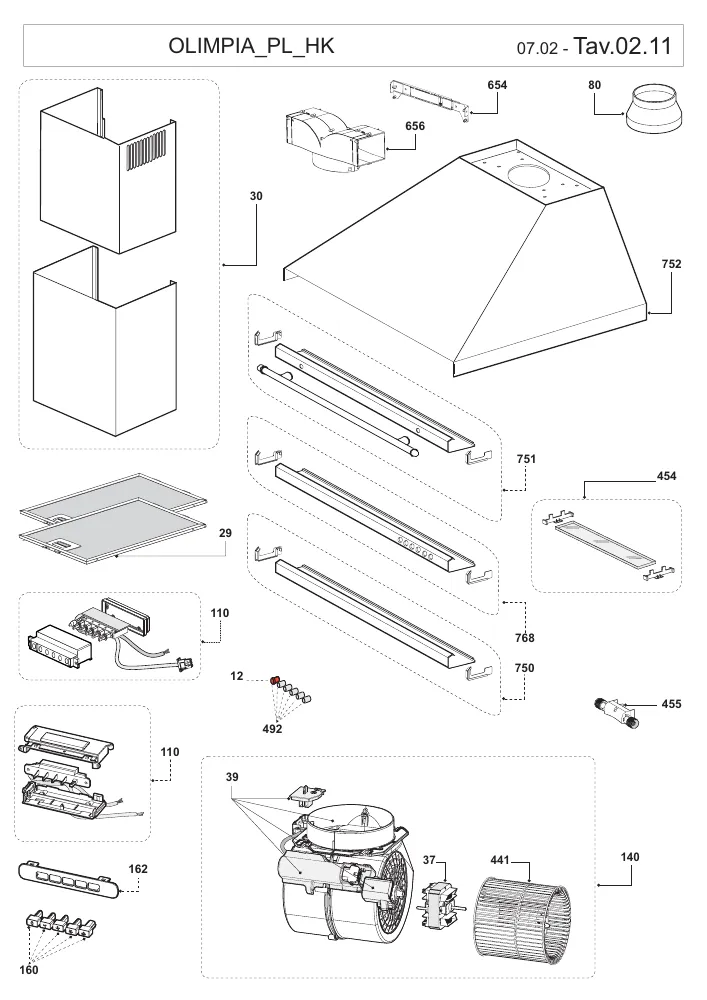 Vue éclatée Glem Gas XHD53C