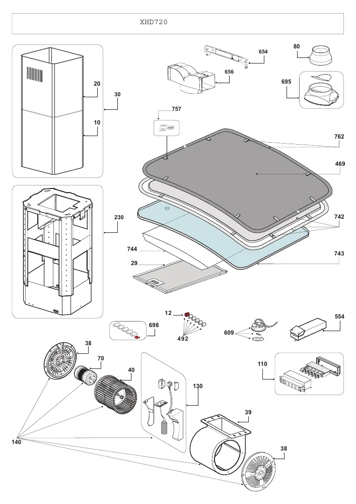 Vue éclatée Glem Gas XHD720C