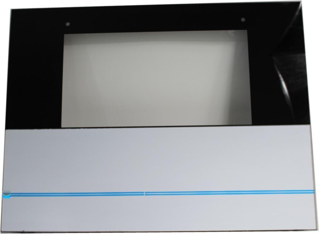 VITRE Four Extérieure NOIRE PROFIL ALU Inférieur 595*453 (entraxe 355mm)