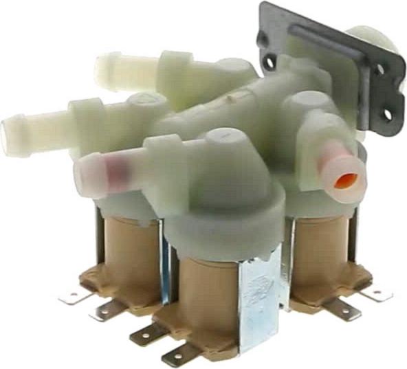 ELECTROVANNE Lave-Linge 4 VOIES REDUCTEUR ROUGE ET ORANGE