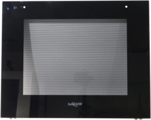 VITRE Four EXTERIEURE PORTE NOIRE 595*473* WHIRLPOOL (entraxe 412mm)